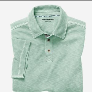 Johnston and Murphy pastel mint green VINTAGE SLUB POLO Sz XL